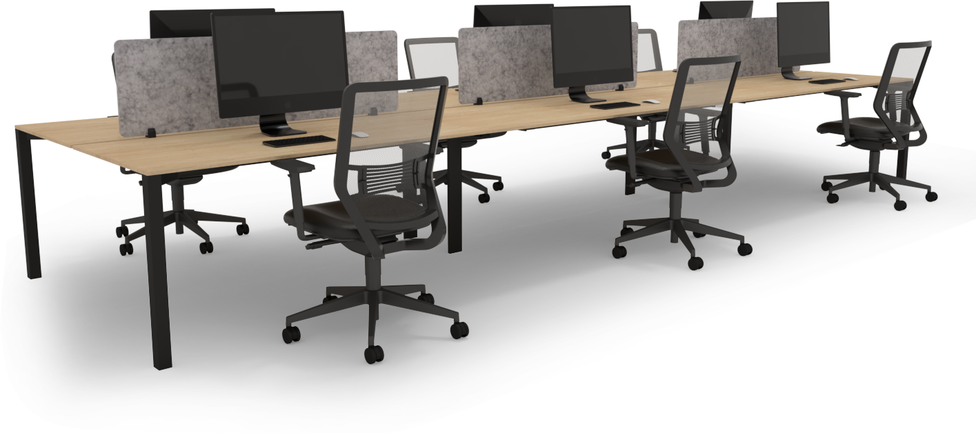 Computer Workstatic Cube Cube (Black Leg) – 6 Person Workstation – IOF – Ideal Office Furniture ...