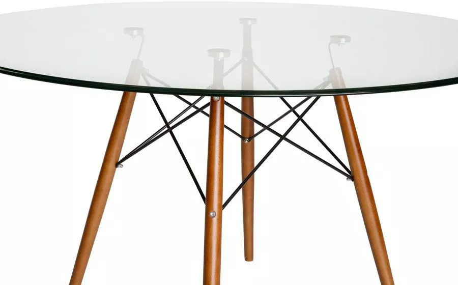 Replica Eames DSW Eiffel Round Glass Dining Table 120cm IOF Ideal Office Furniture Solutions