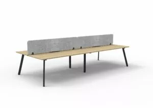 Eternity Back to Back Profile Leg Workstation - 4 Person + Eco Panel