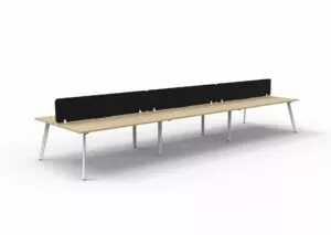 Eternity Back to Back Profile Leg Workstation - 6 Person + Eco Panel