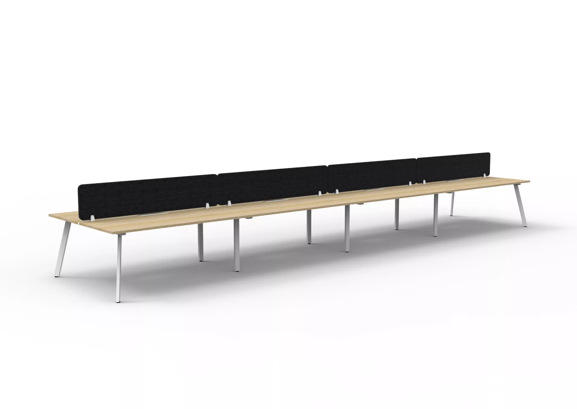 Eternity Back to Back Profile Leg Workstation - 8 Person + Eco Panel