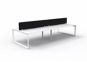 Infinity Back to Back 4 Person Loop Leg Workstation + Eco Panels