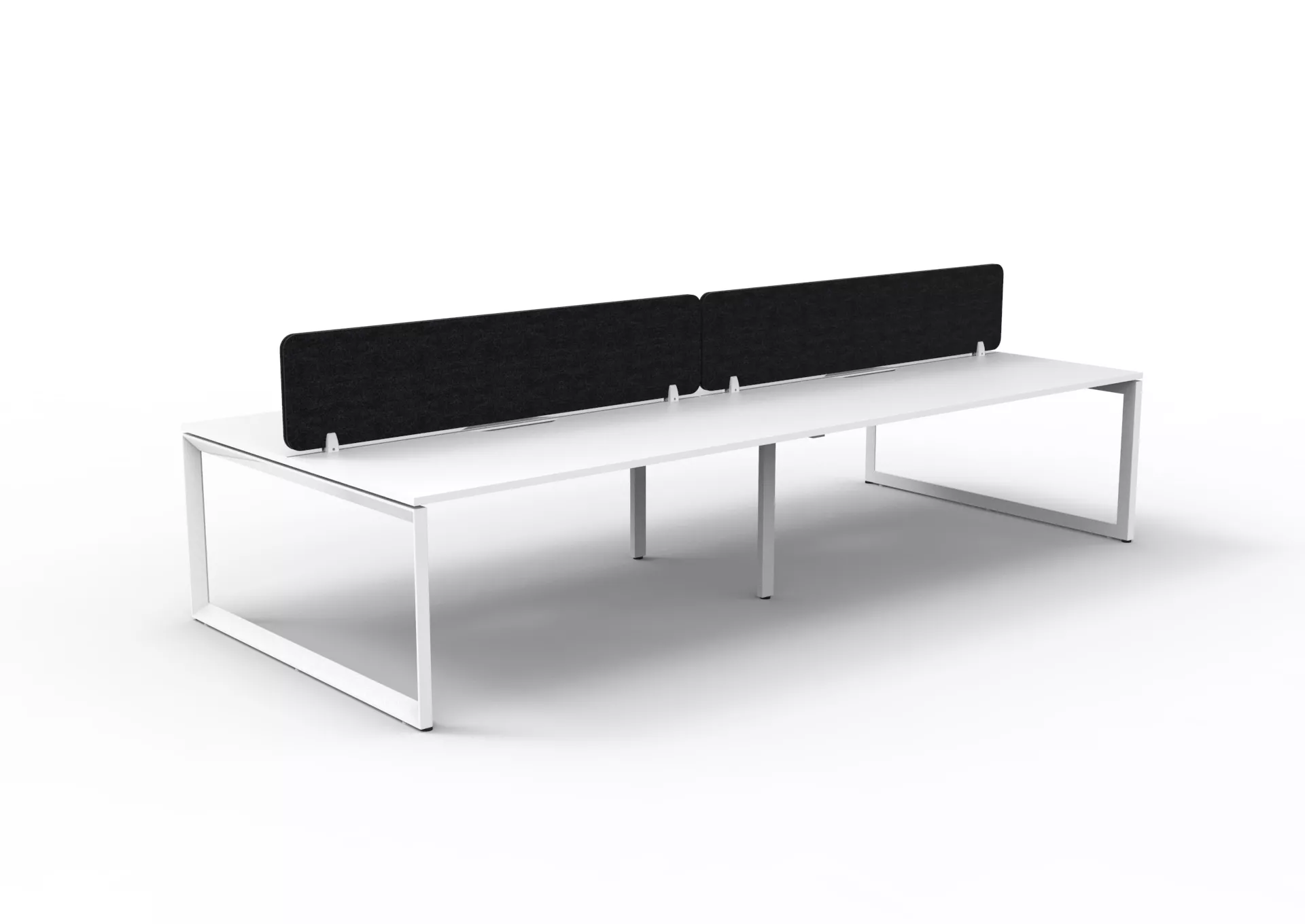 Infinity Back to Back 4 Person Loop Leg Workstation + Eco Panels