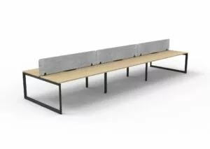 Infinity Back to Back 6 Person Loop Leg Workstation + Eco Panels