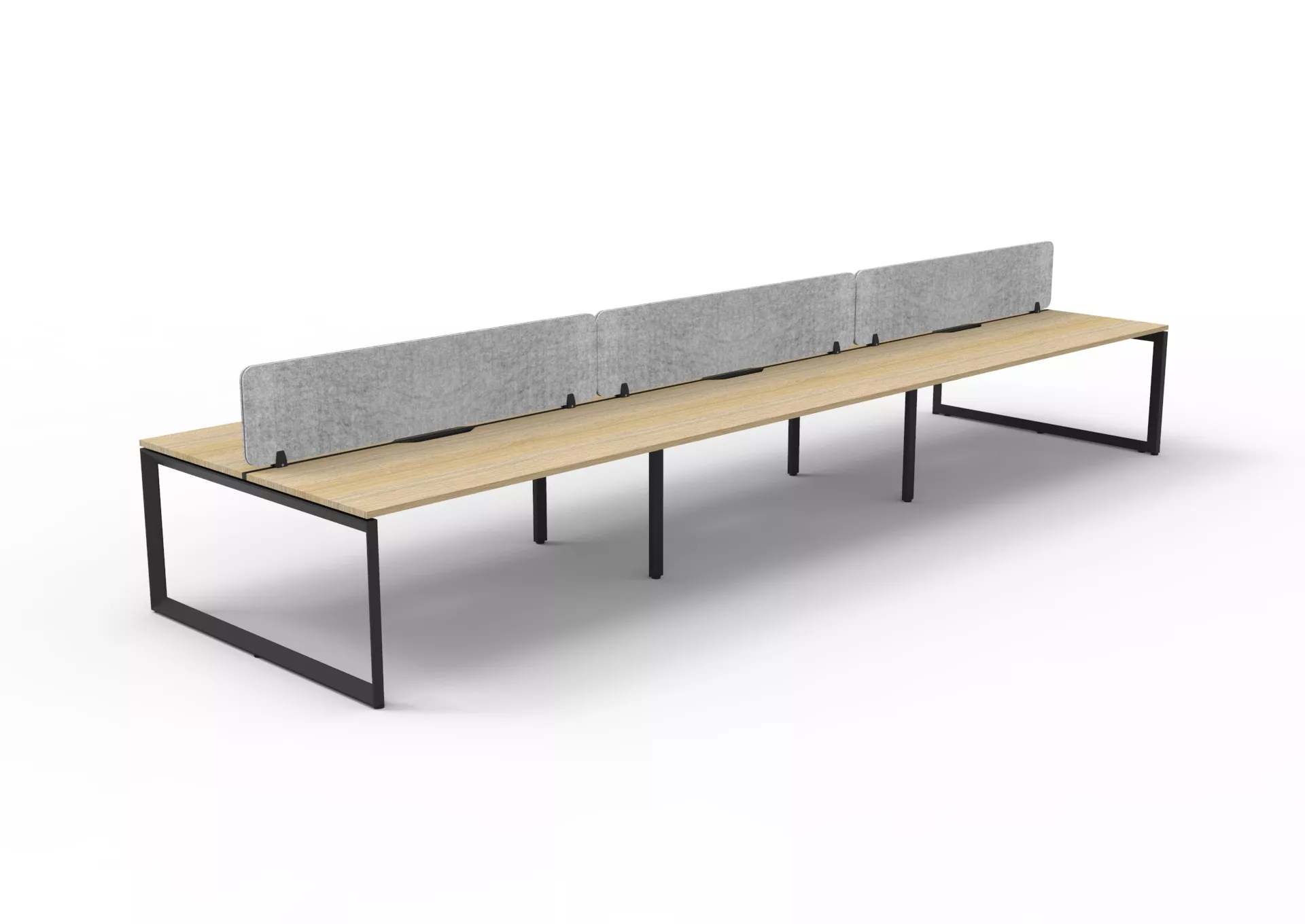 Infinity Back to Back 6 Person Loop Leg Workstation + Eco Panels