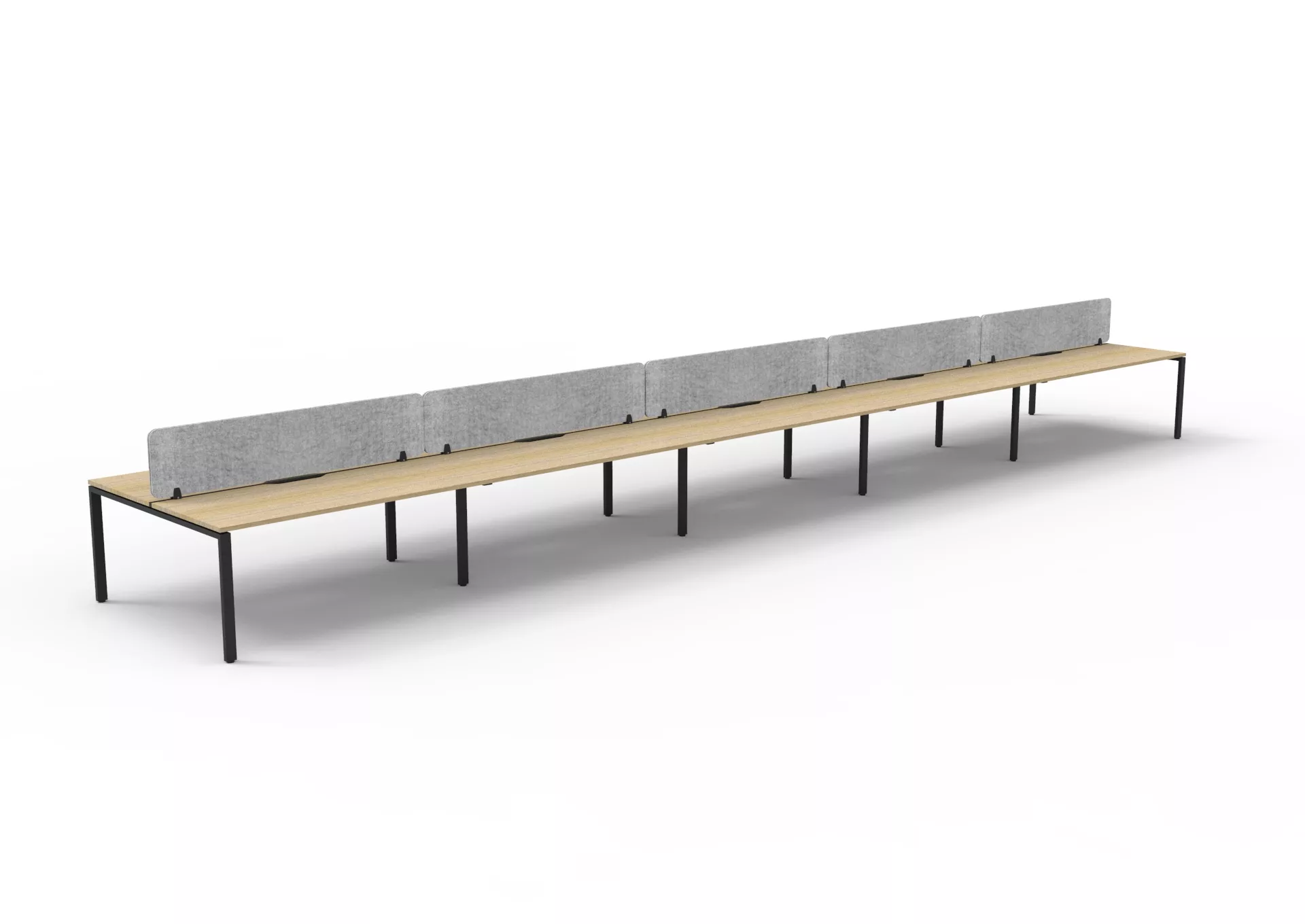 Infinity Back to Back Profile Leg Workstation - 10 Person + Eco Panel