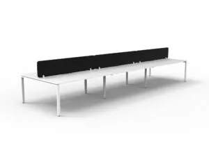 Infinity Back to Back Profile Leg Workstation - 6 Person + Eco Panel