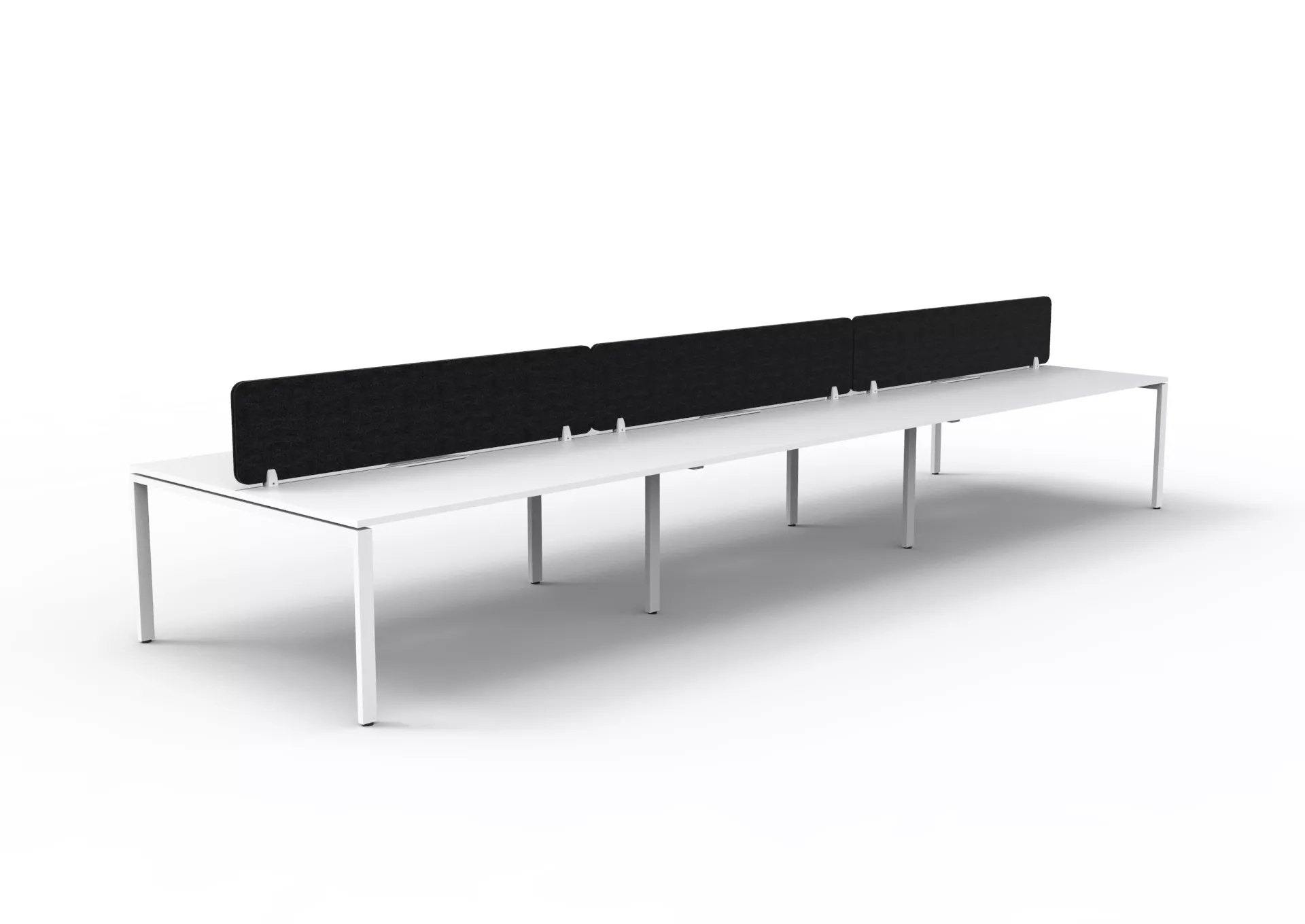 Infinity Back to Back Profile Leg Workstation - 6 Person + Eco Panel