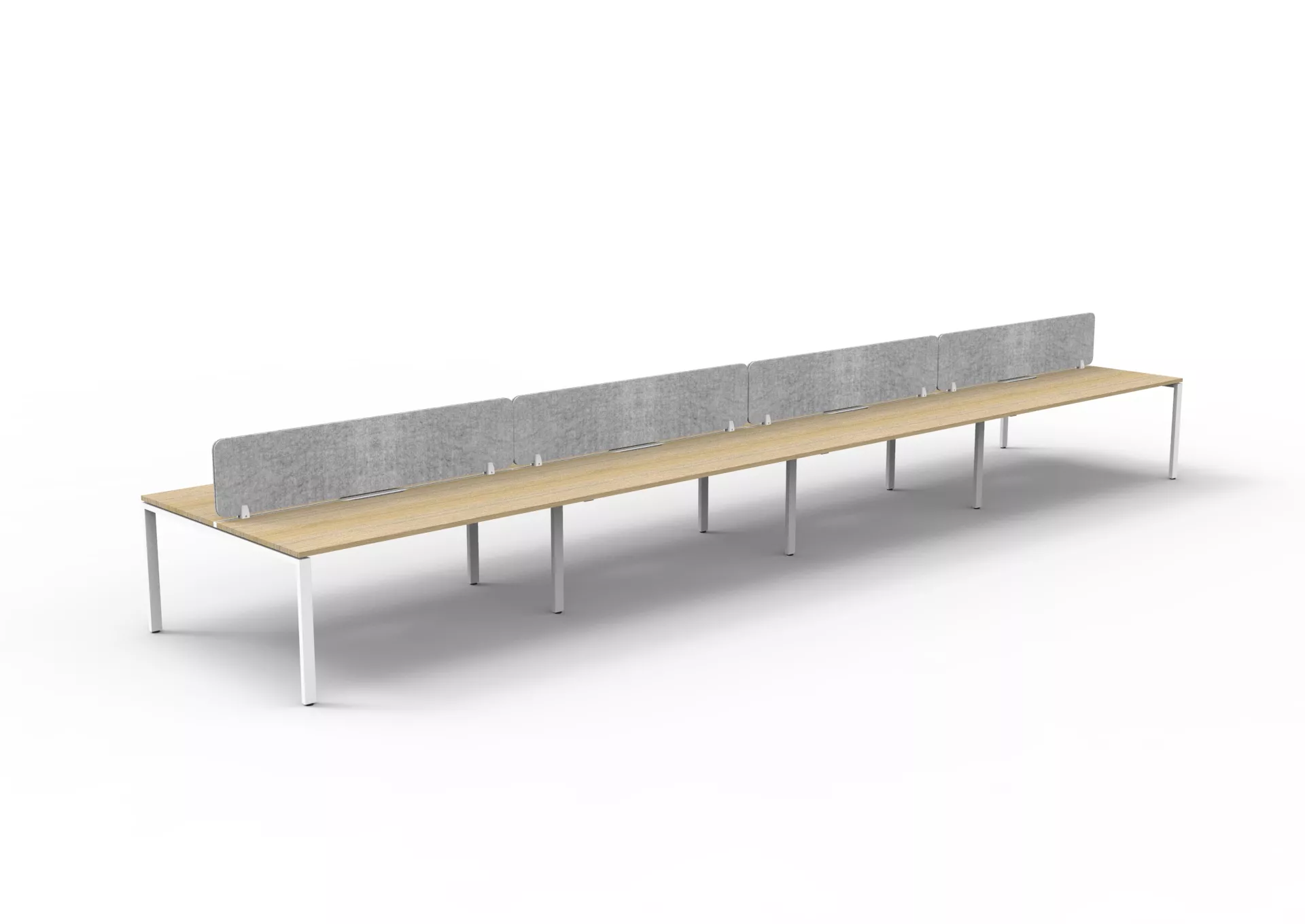 Infinity Back to Back Profile Leg Workstation - 8 Person + Eco Panel