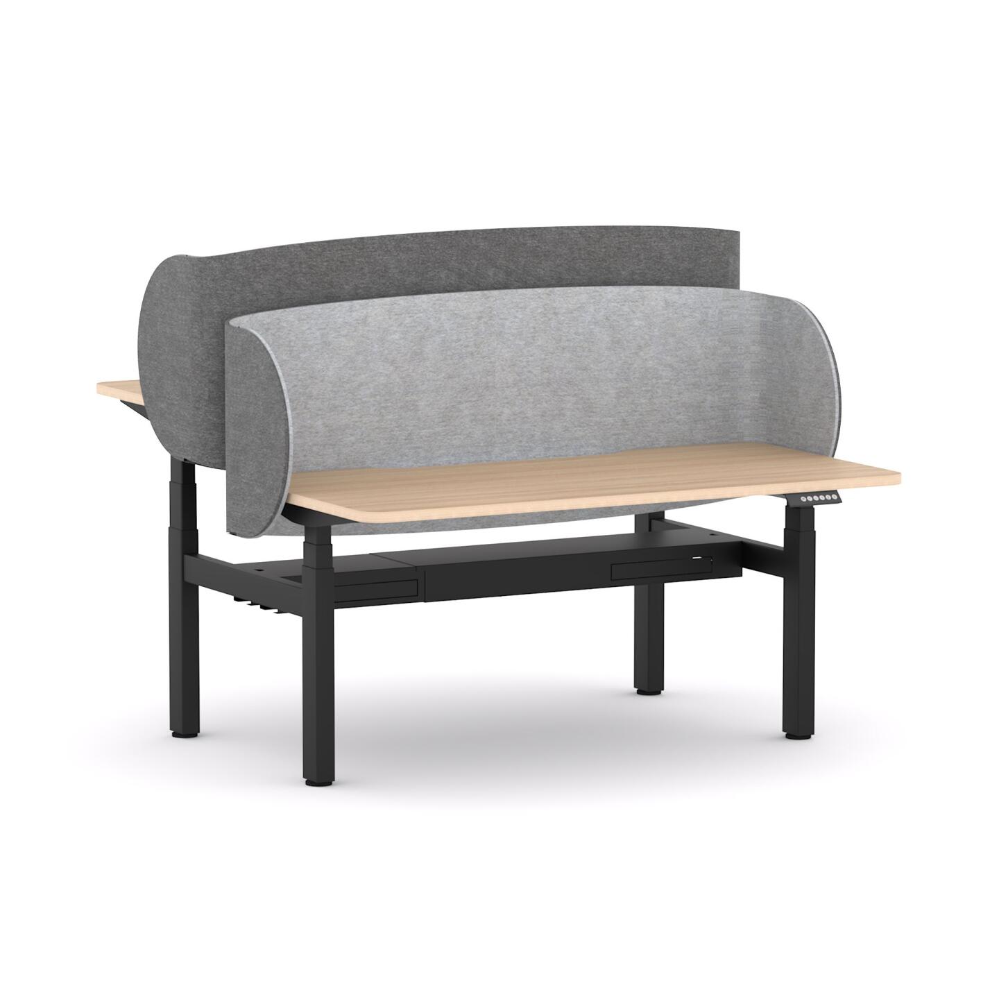 Klass 3C/2M Electric 2-User Double-Sided Workstation with AcoustiQ Curved Wrap Screen